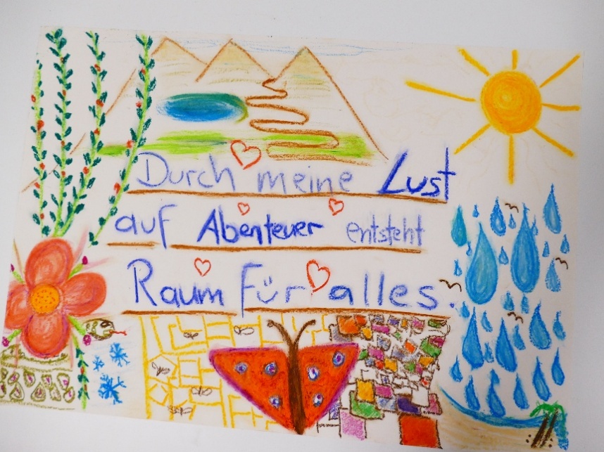 Ziel-Motto-Bild: Durch meine Lust auf Abenteuer entsteht Raum für alles