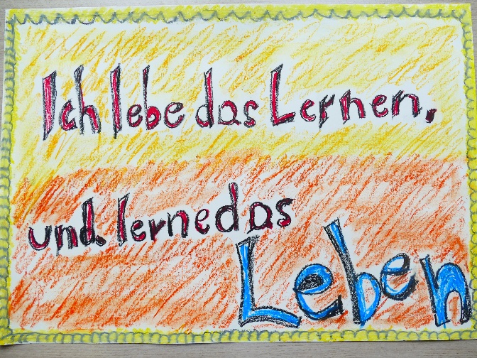 Ziel-Motto-Bild: Ich lebe das Lernen, und lerne das Leben